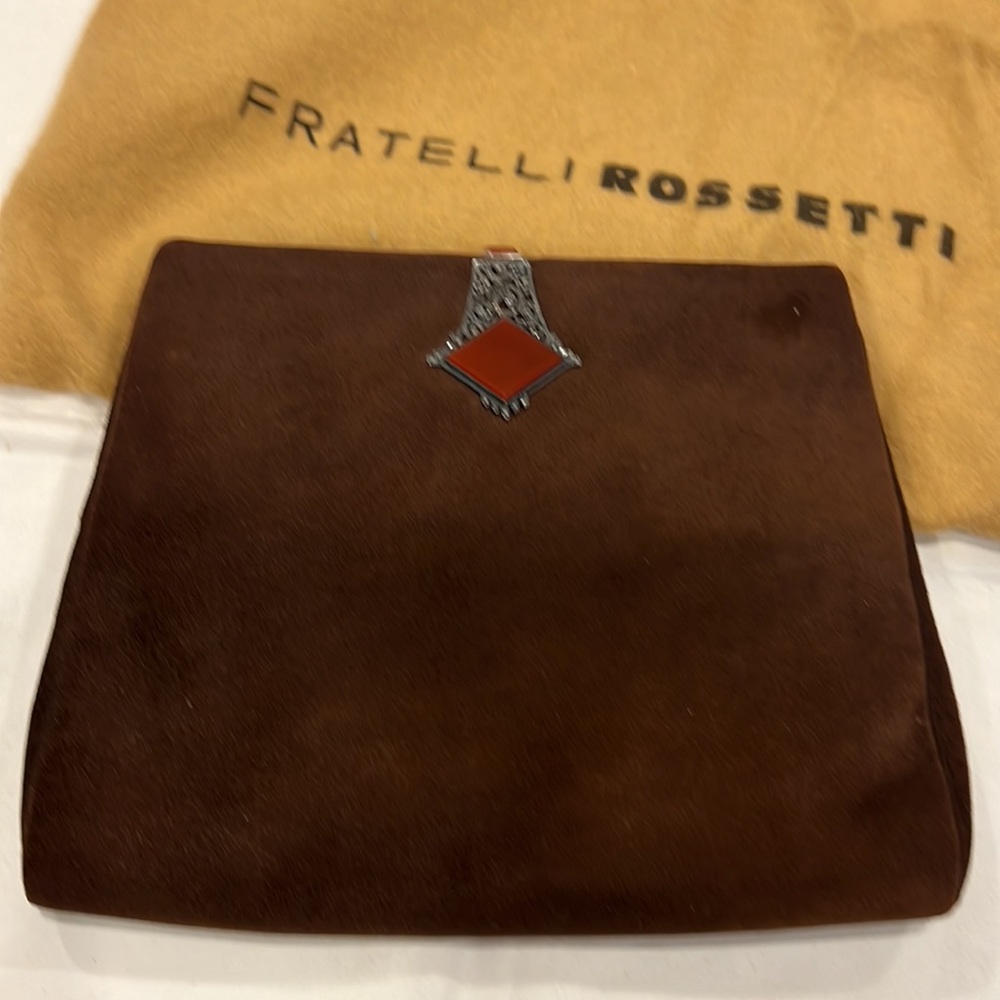 EUC Vintage Fratelli Rossetti Suede Clutch